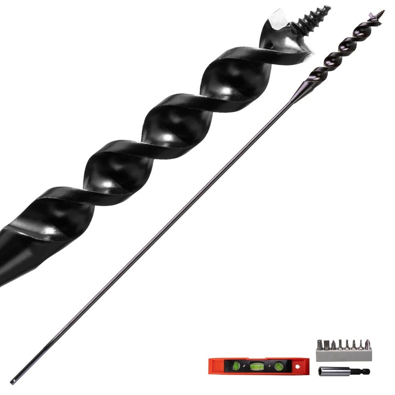 wowsupm Flex Installer Drill Bit Fish Bit Self Screw Point for Pulling Line Through Tight Spaces 9/16 in. x (4.5 FT) 54 in. Extra Gift C - Image 1